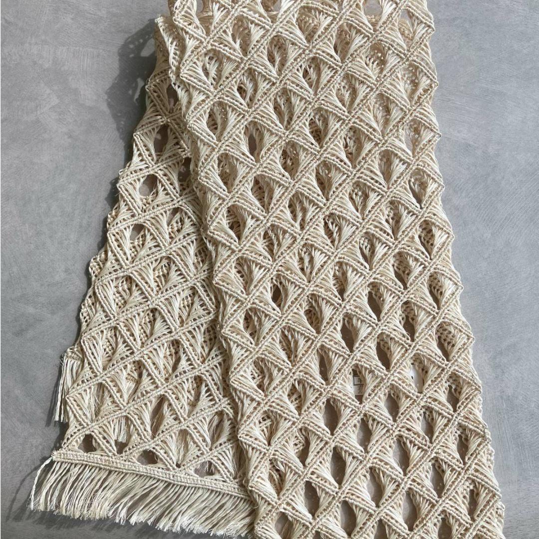 2025 誉田屋源兵衛　半幅帯芭蕉『角繋』/生成色 　新品