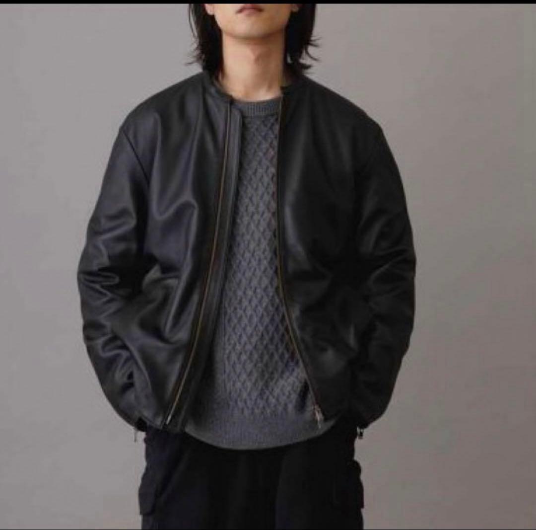 ADAM ET ROPE シープレザーライダース　ブラック