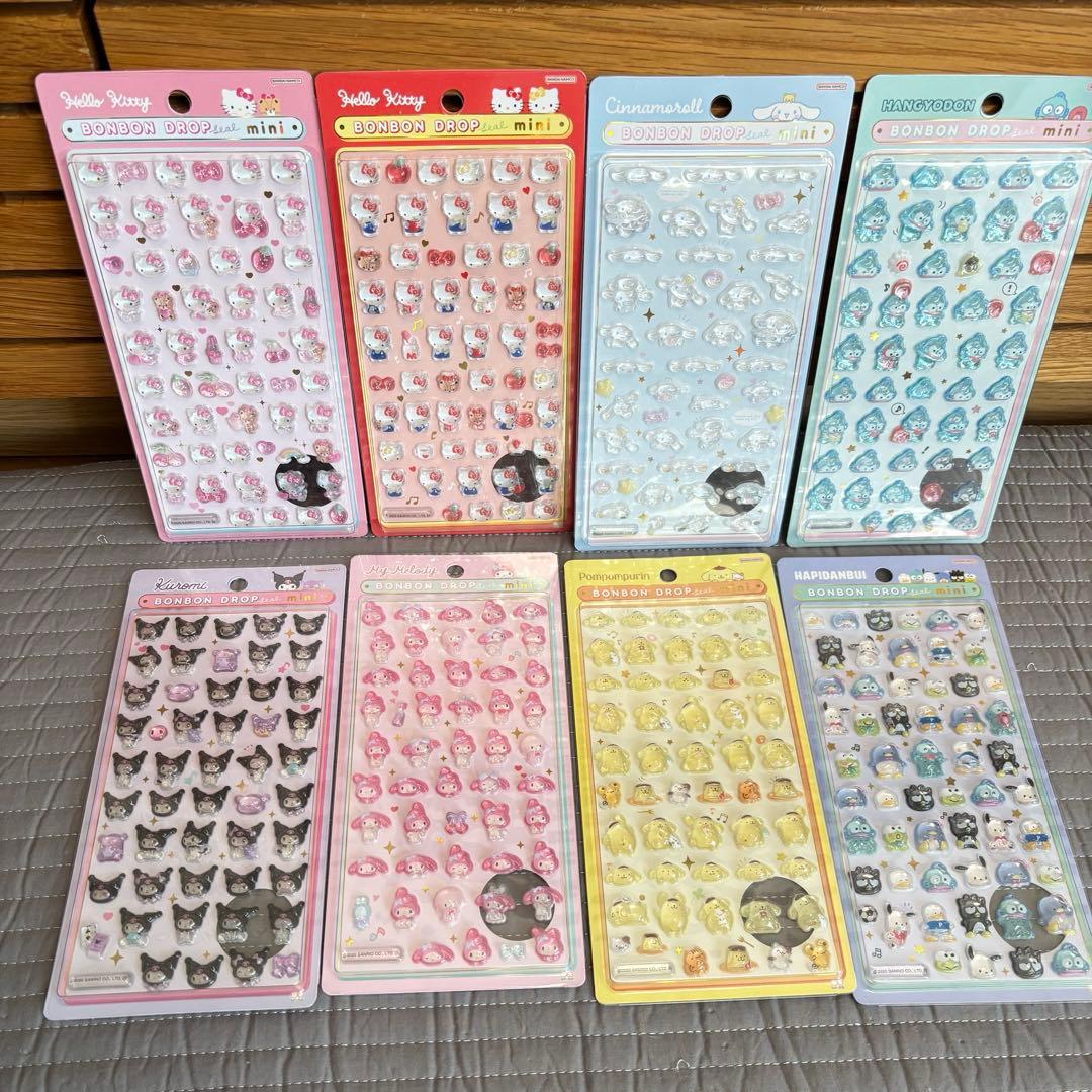 【正規品】サンリオ　ボンボンドロップシール　ミニ　8枚　コンプコンビニ払い不可