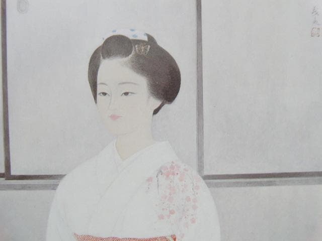 高木義夫、【春晝】、希少な額装用画集より、新品額装付、状態良好