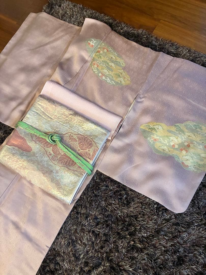 辻ヶ花　薄いピンクの訪問着フルセット