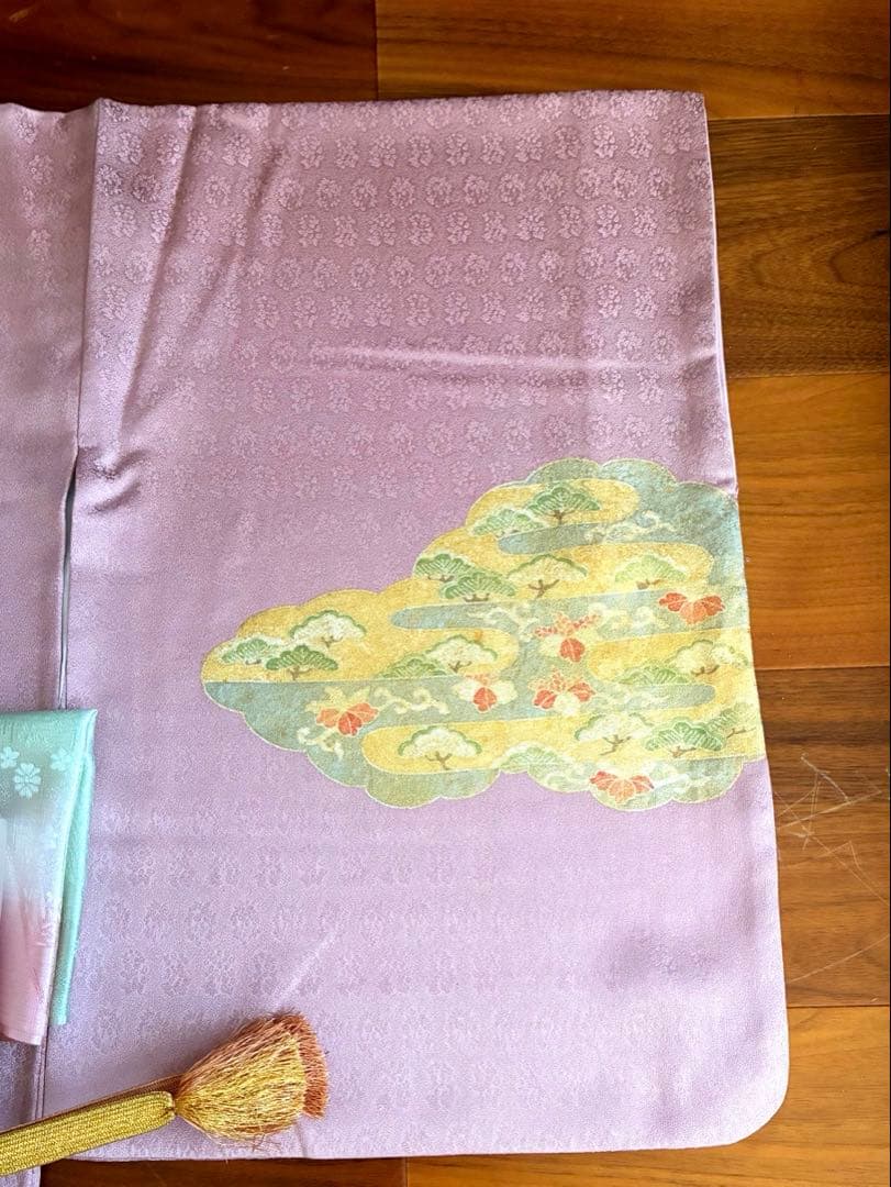 辻ヶ花　薄いピンクの訪問着フルセット