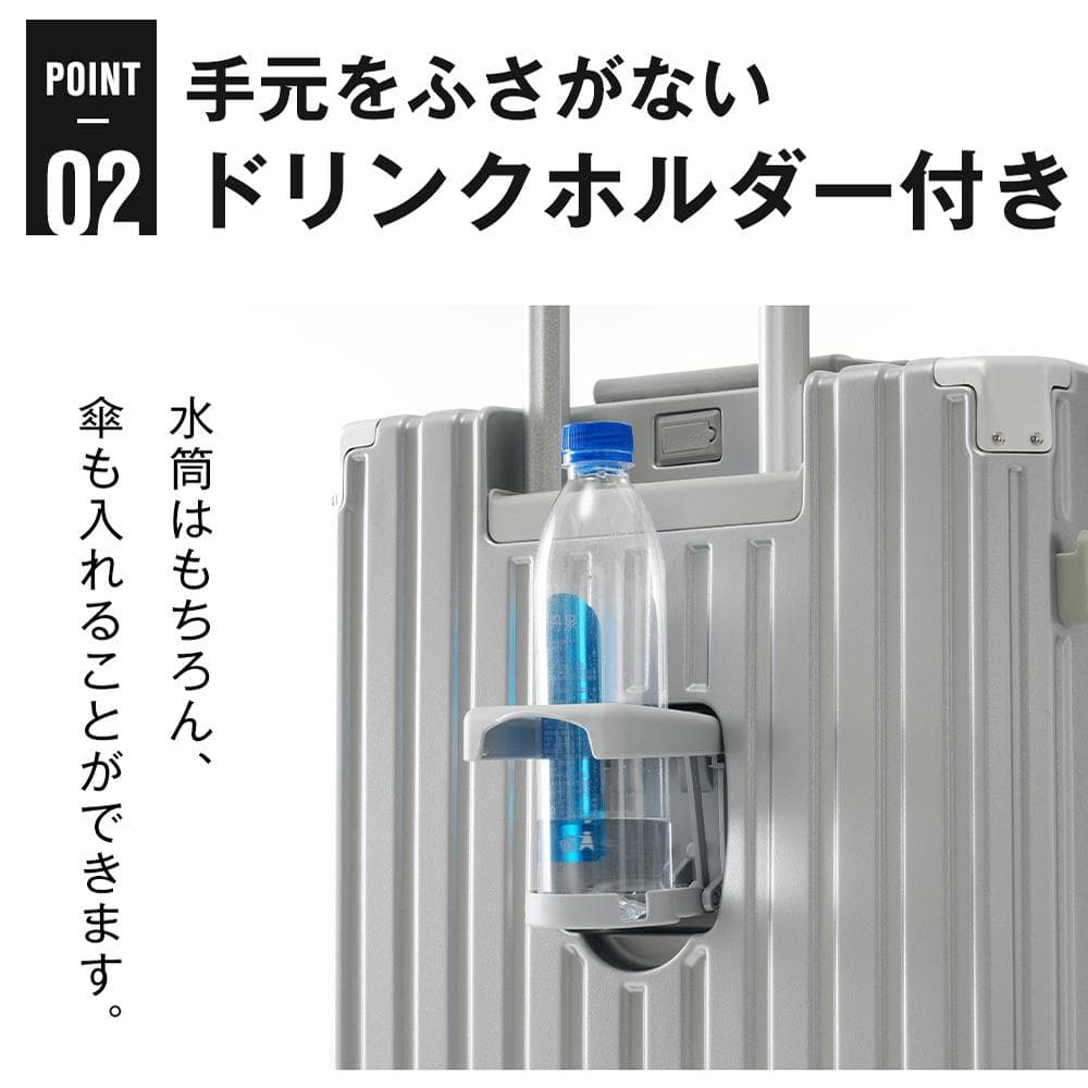 スーツケース Mサイズ キャリーケース フレーム型 USBポート付 軽量 静音
