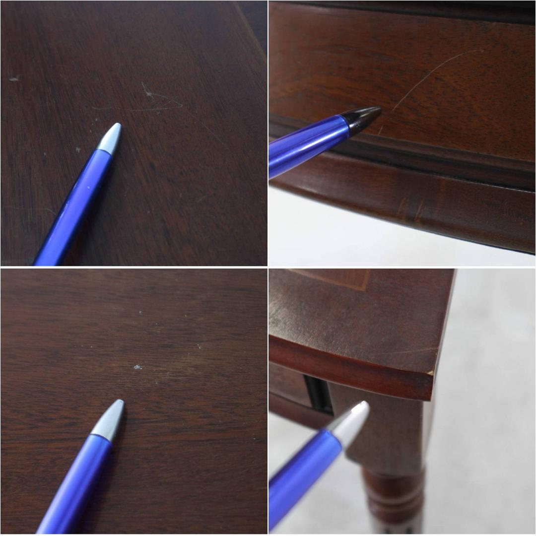 値下イタリア製クラシカル家具 象嵌 ハーフムーン コンソール サイドテーブル