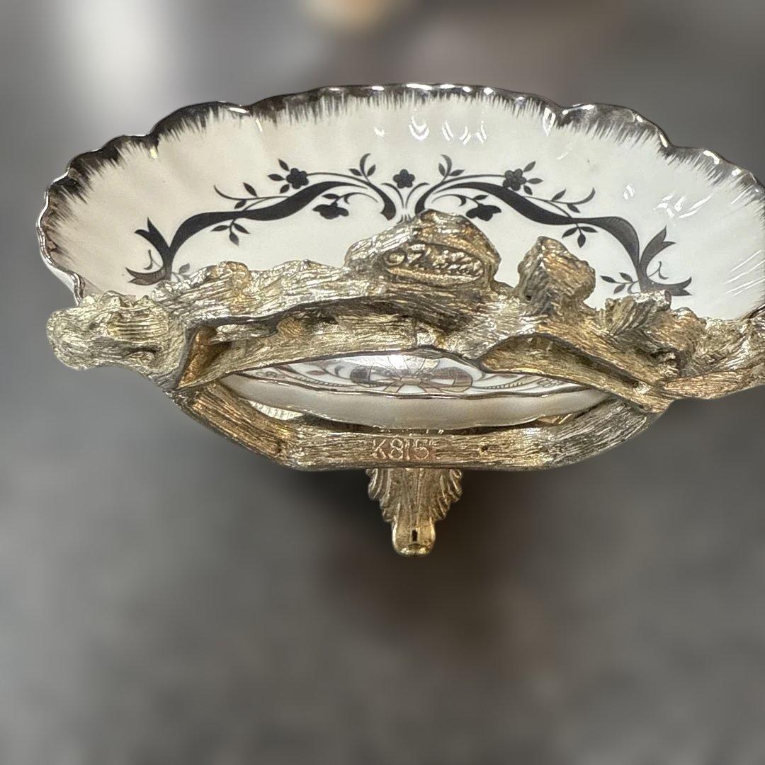 ヴィンテージ風 花模様 陶器皿