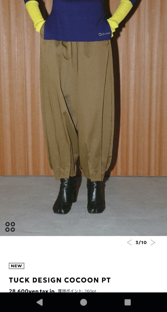 OMMO タックデザインコクーンパンツ黒 38 un3d.