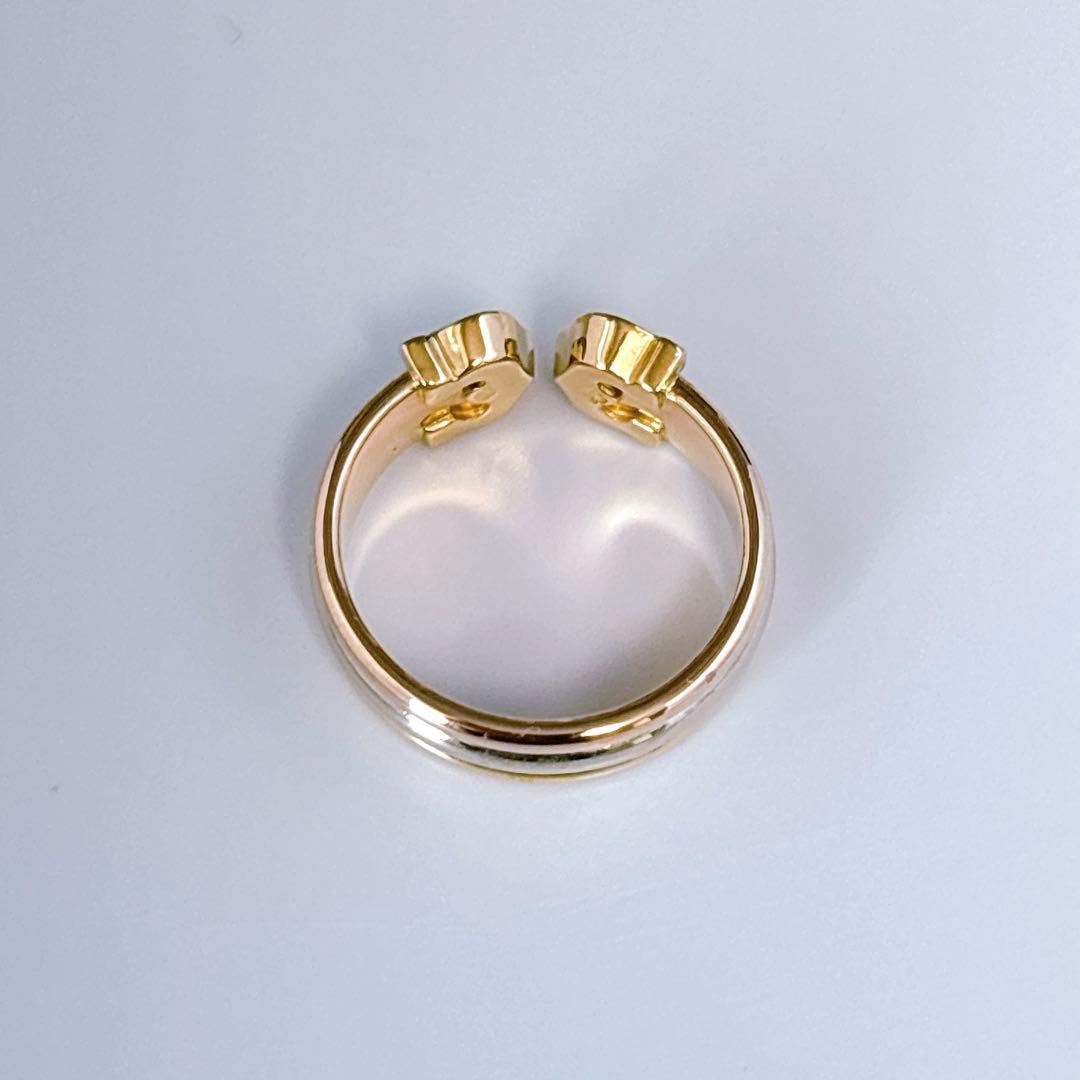 【新品仕上げ】カルティエ 2C　C2 スリーゴールド ダイヤ リング 10号