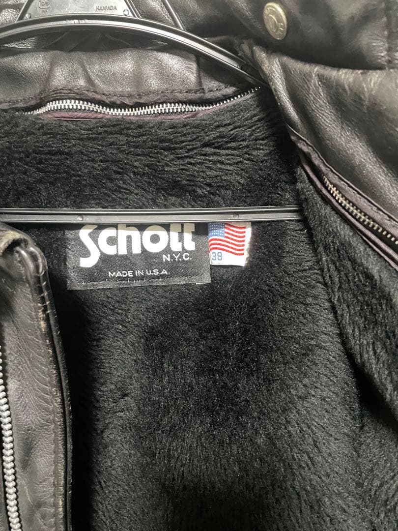 schott 641ライナー付 38 シングルライダースジャケット　牛革