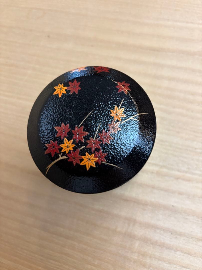 茶道具　雪吹　棗　黒叩塗　竜田川蒔絵　岡本陽斉