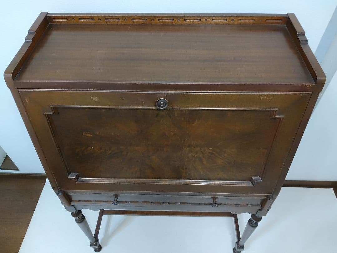 希少 神戸洋家具 メープル不二屋 ライティングビューロー マホガニー デスク