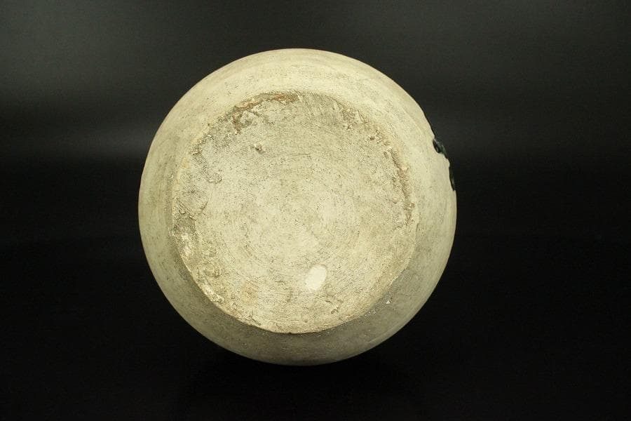 中国美術 緑釉 ニ彩 貼花瓶 高26.3cm(LC145)