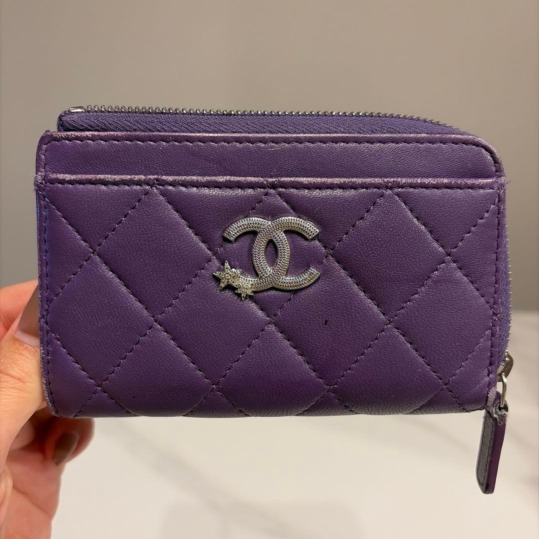 Chanel 紫 キルティング ケース