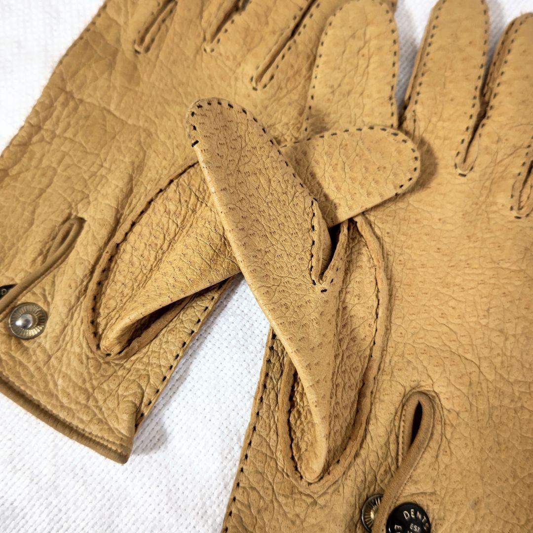 デンツDENTSハンドソーイング手縫いペッカリーレザーグローブ手袋アンライニング