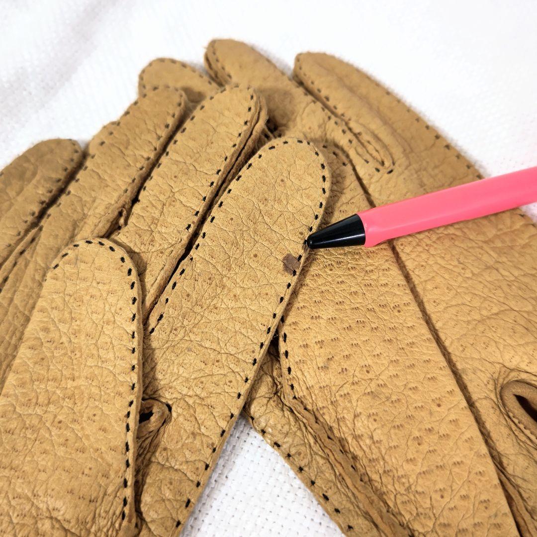 デンツDENTSハンドソーイング手縫いペッカリーレザーグローブ手袋アンライニング