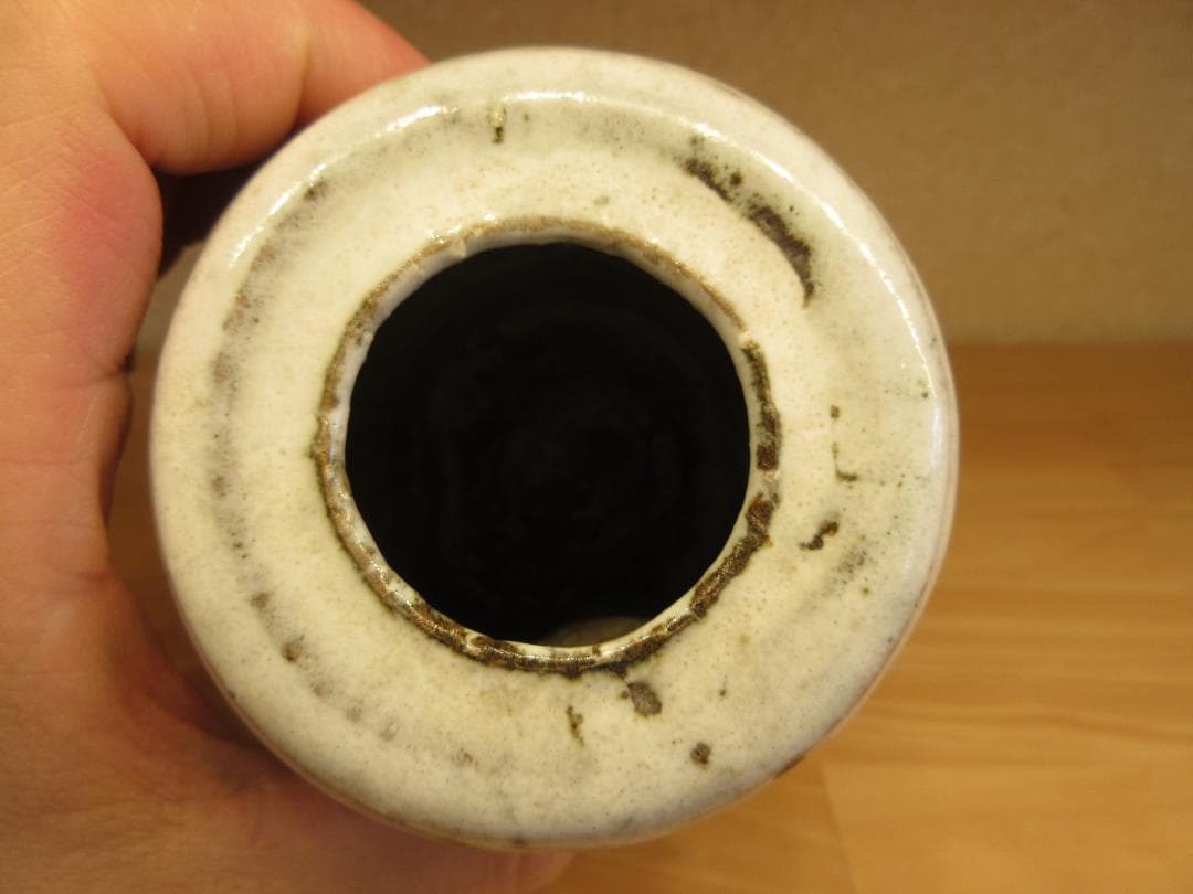 送料込【逢絢亭】茶道具 掛花入 萩焼 旅枕の形 渋谷泥詩 共箱入り