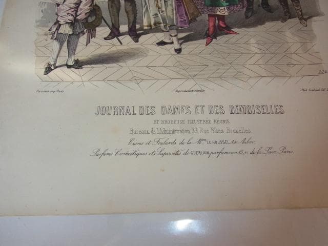美品1885年銅版画◆フランス ファッション誌『JOURNAL』No.2247E