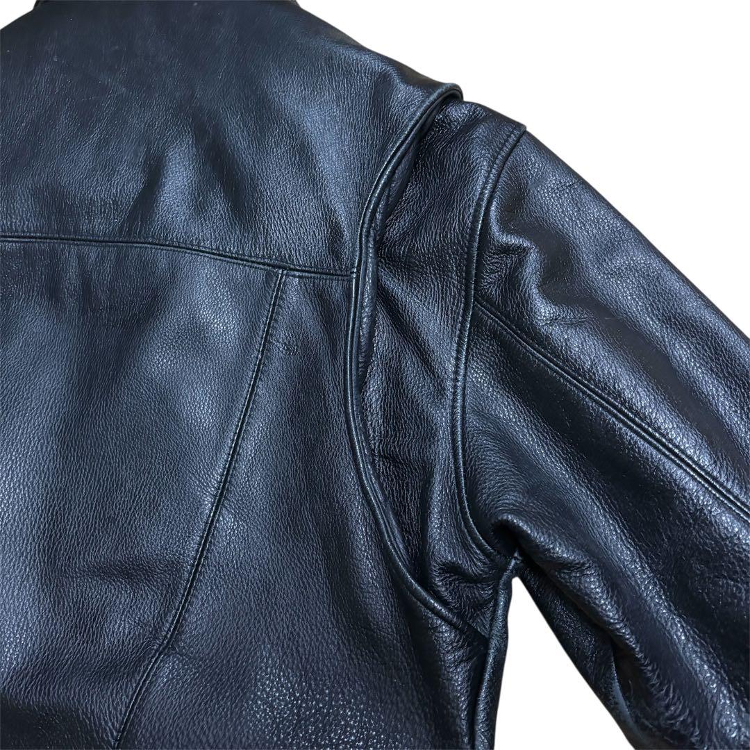 90's ST JOHN'S BAY レザースウィングトップ ライナー付 黒 M