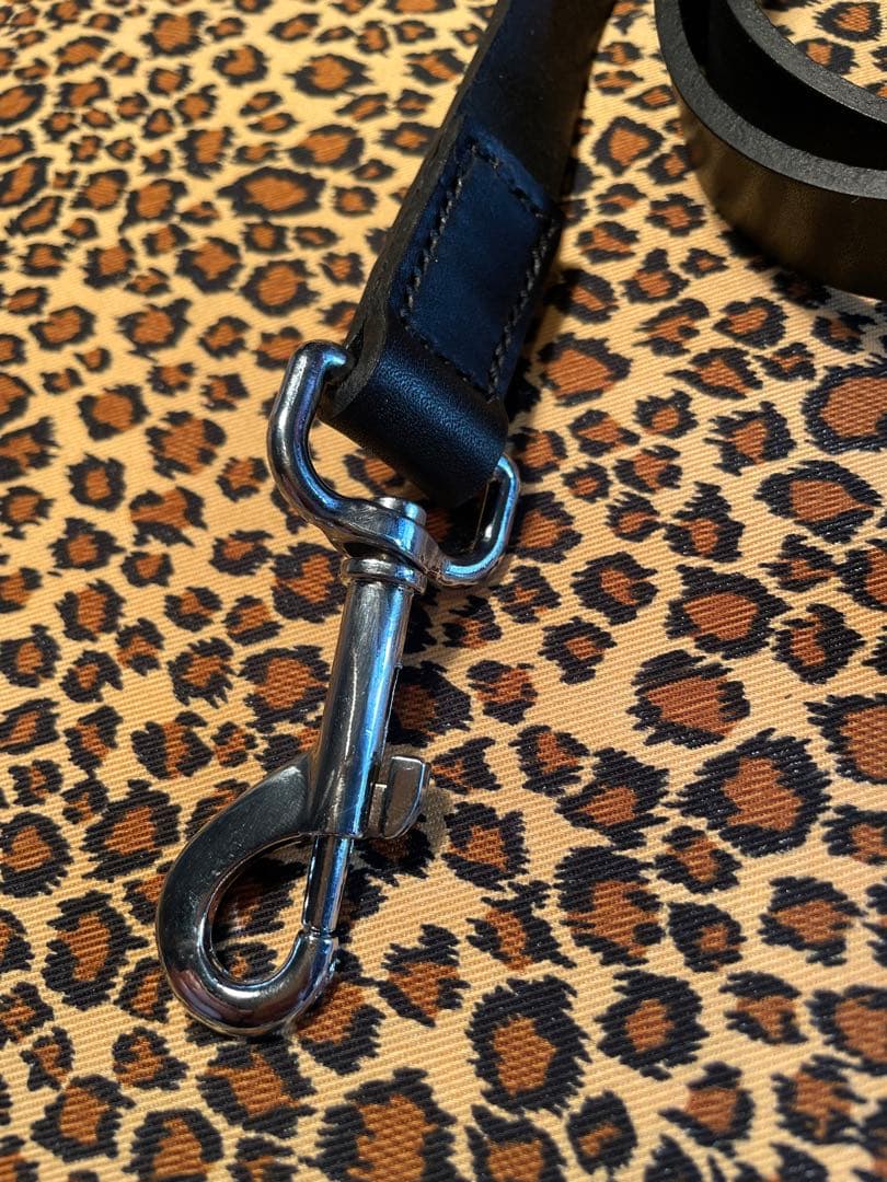 赤黒　ナックル　ドッグ　リード　本革