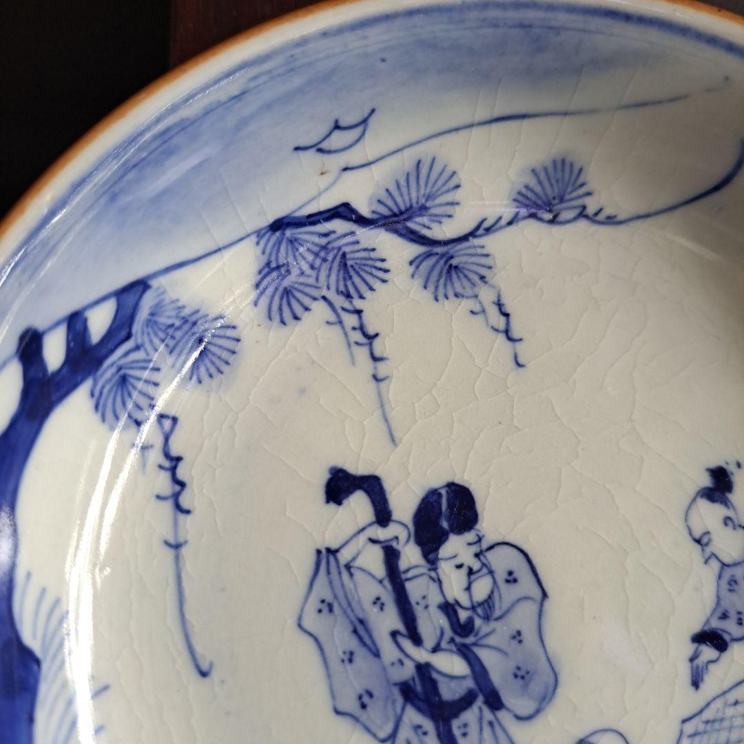 古伊万里　成化年製　小鉢 極上　人物囲碁図　縁朱 五客揃