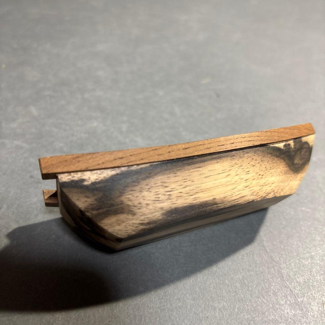 一徳　木地寄　舟　香合　共箱　黒柿等