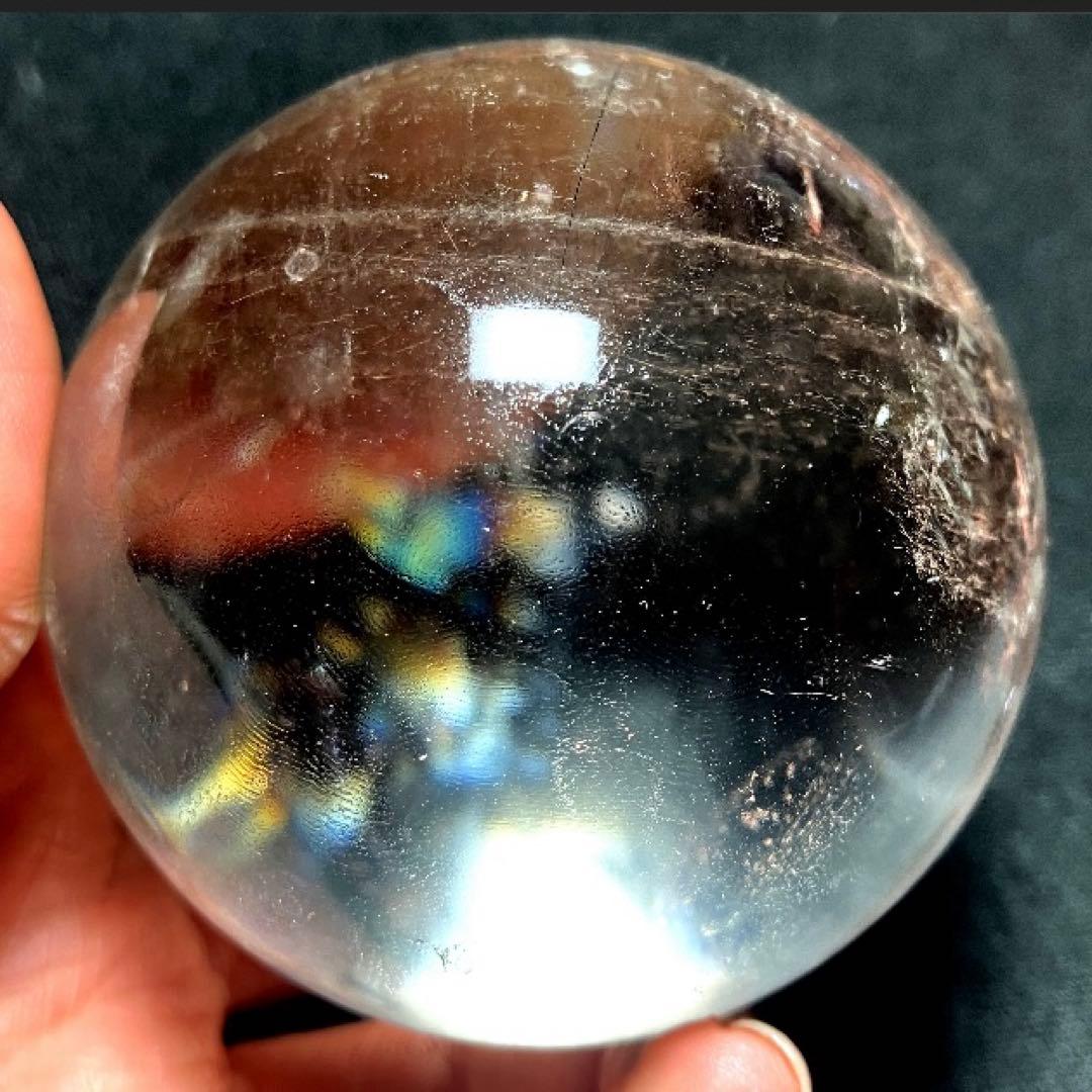 超大玉　67mm 満点星ヘアルチルクォーツ　丸玉　スフィア　パワーストーン