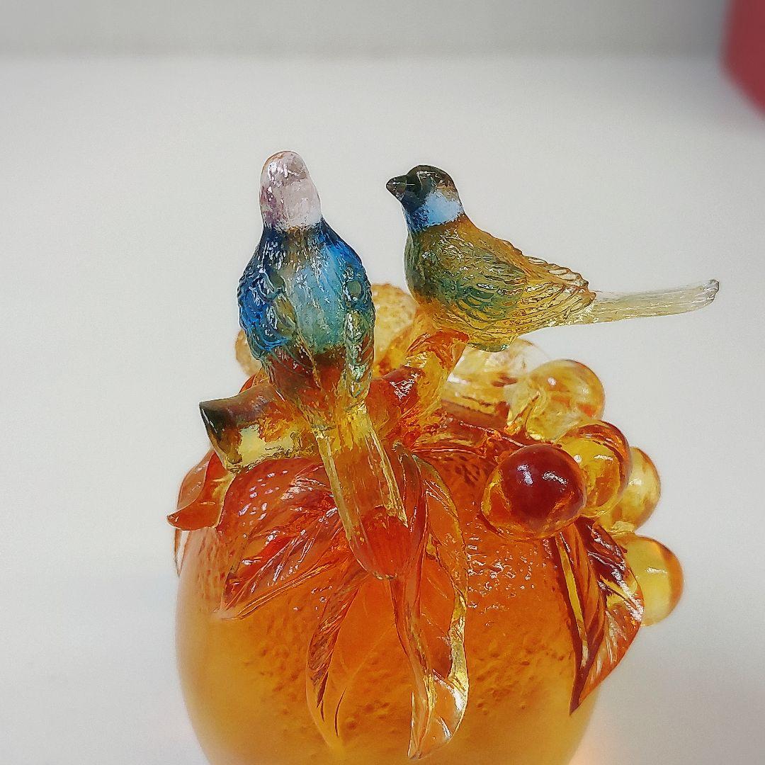 琉園 Tittot クリスタルガラス バード 置物