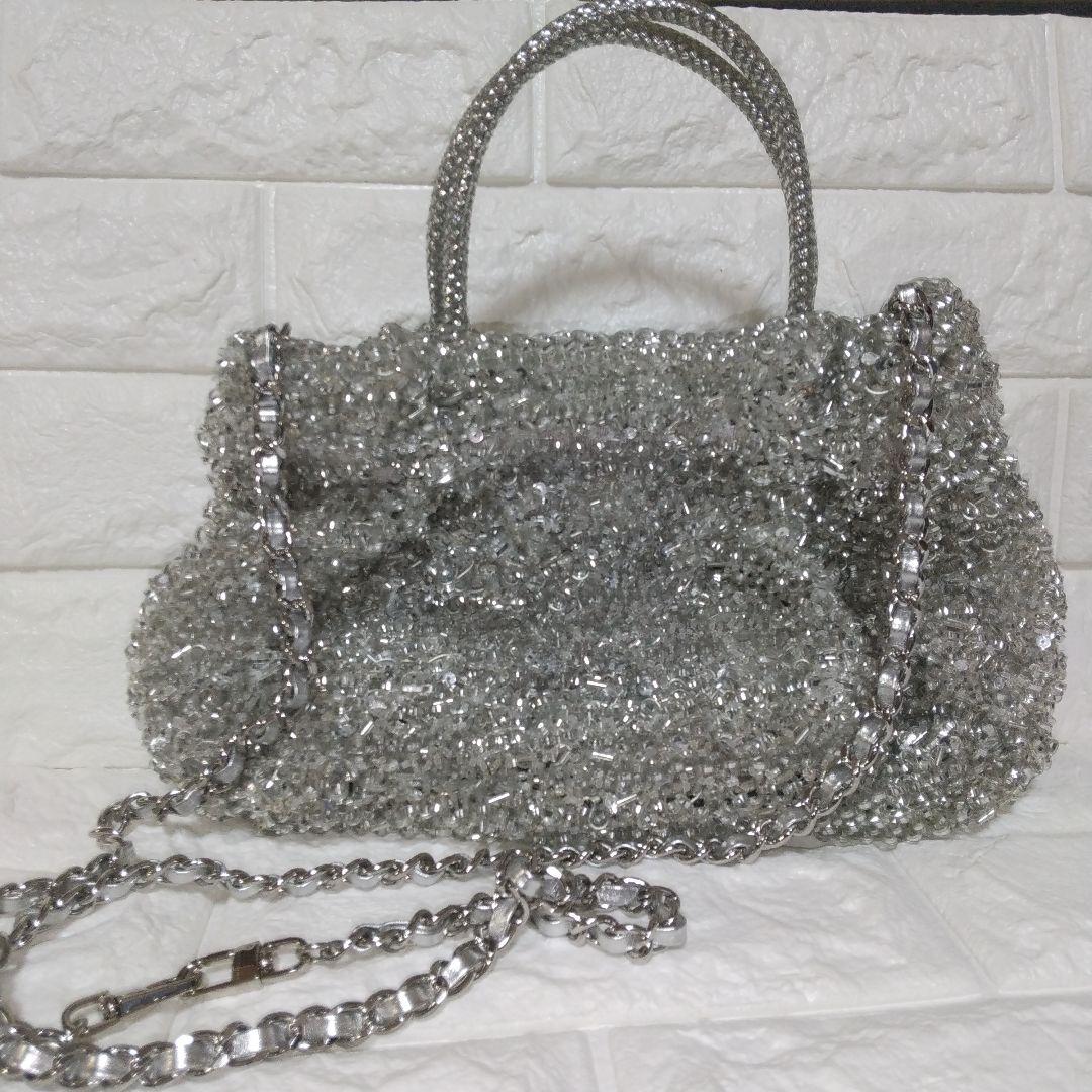 アンテプリマ・ワイヤー グリッター/シルバー ショルダーバッグ