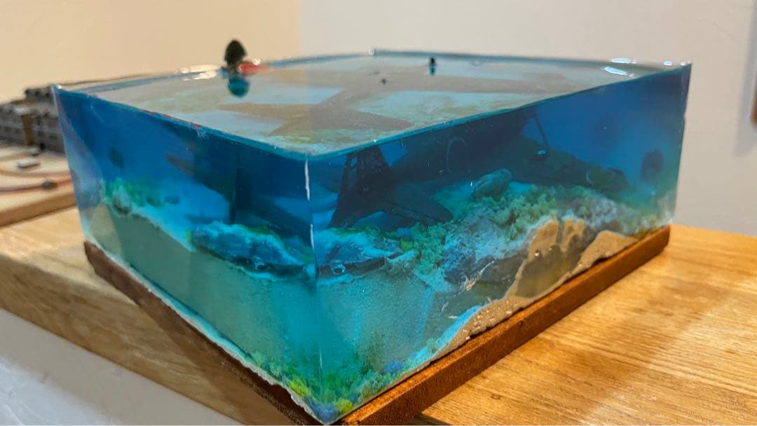 珊瑚の海に眠る零戦　レジン　ジオラマ