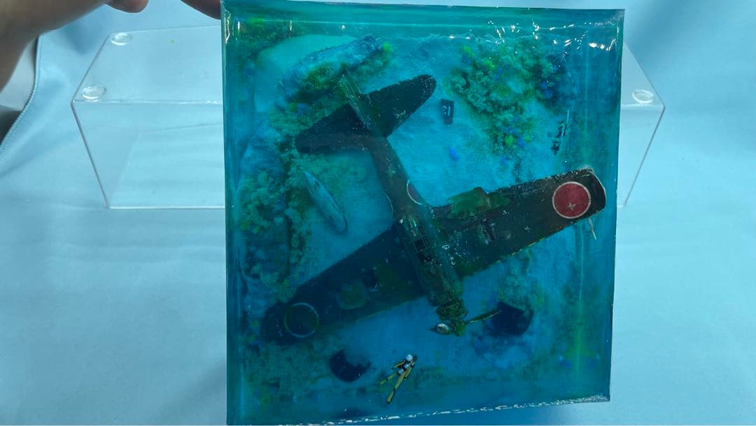 珊瑚の海に眠る零戦　レジン　ジオラマ