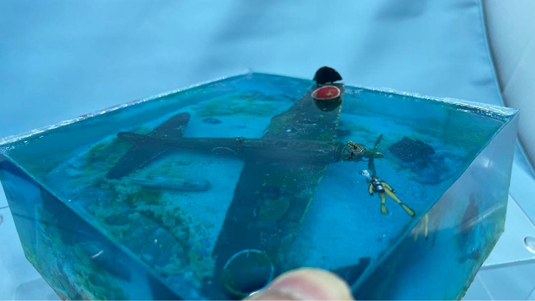 珊瑚の海に眠る零戦　レジン　ジオラマ