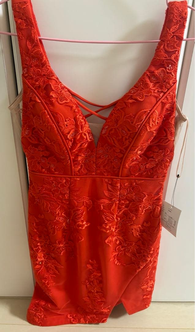 ROBE de FLEURS ミニキャバドレス Sサイズ オレンジ 新品