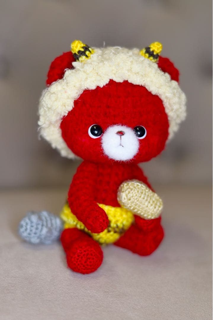 あみぐるみ くま 節分 豆まき 鬼