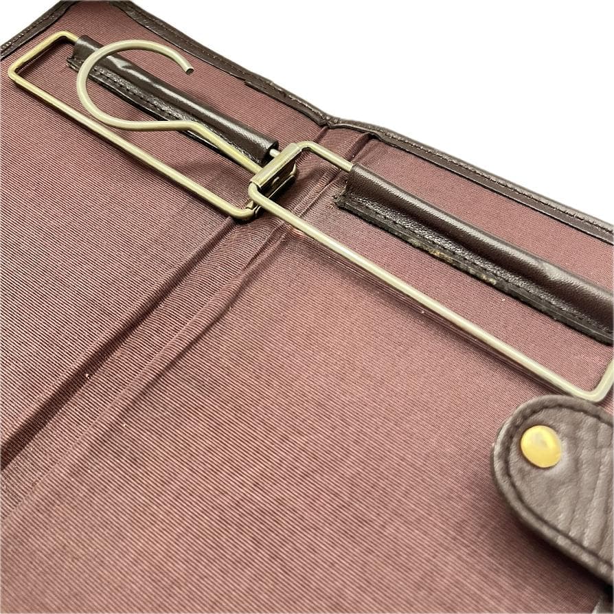 Dunhill ダンヒル ネクタイケース レザー　ブラウン 金ロゴ　出張