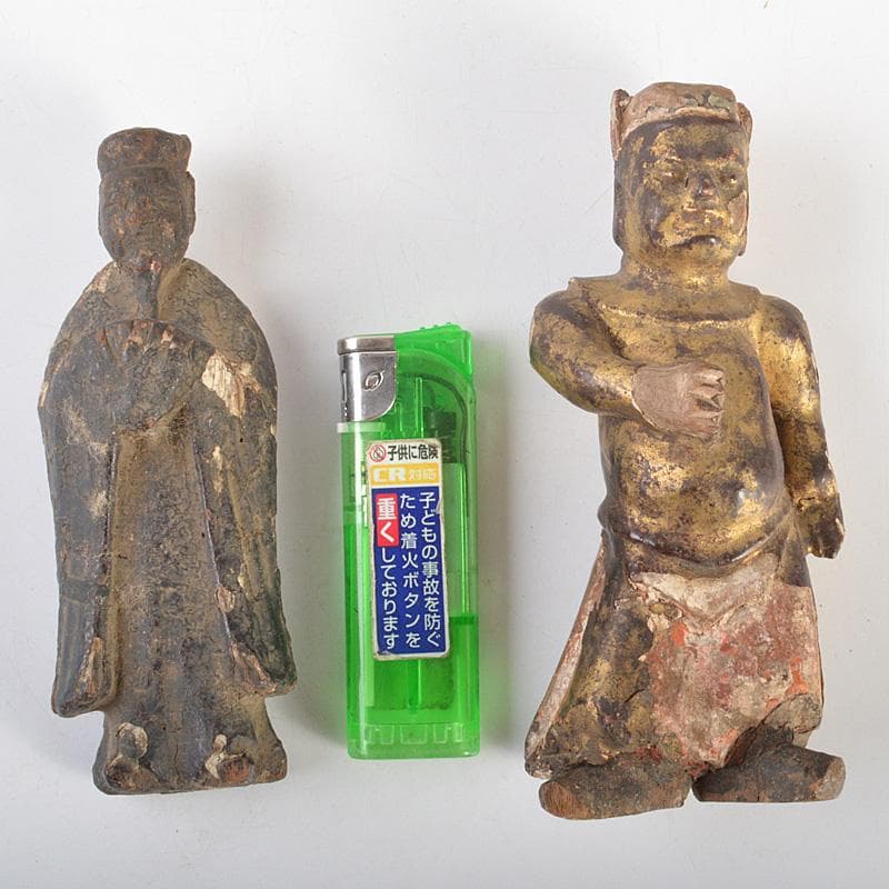 仏教美術　木彫など　懐中仏　仏像　人物像　4点まとめて　M　R7450