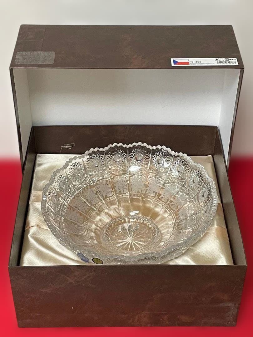 【新品】※ラスカ※ ボヘミア クリスタル ボウル 25cm 箱付