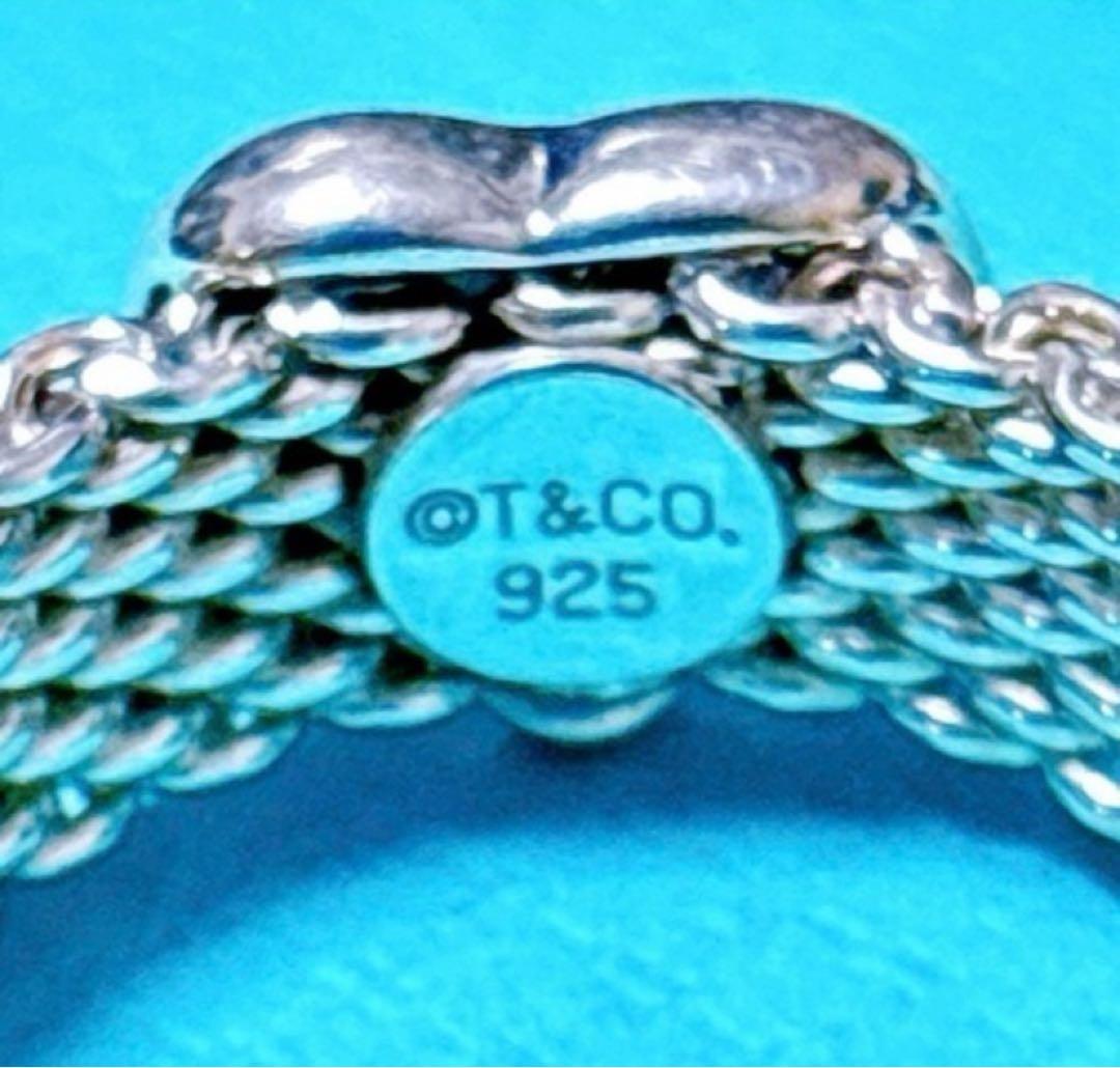 希少【極美品】Tiffany & Co. サマセットハートメッシュリング　9号