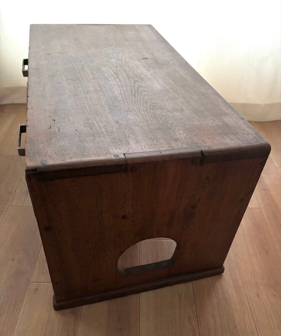 木製文机　2引き出し付き　アンティーク