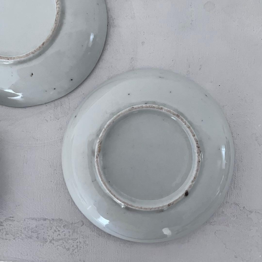 大正　骨董　印判　紫陽花　小皿5枚組