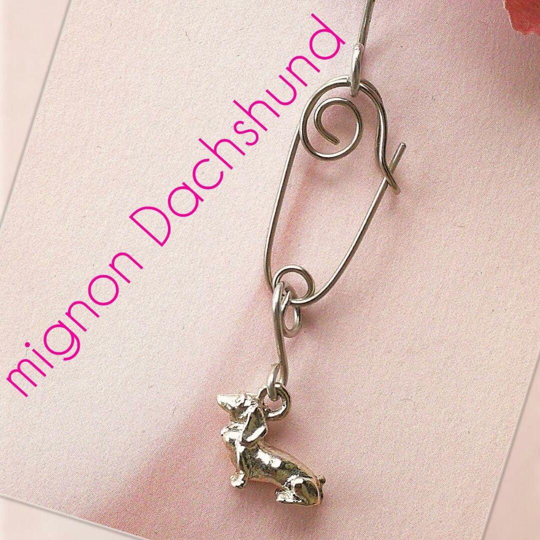 新品シルバー925 ダックスフンド ハーキマーダイヤモンドピアス ネックレス