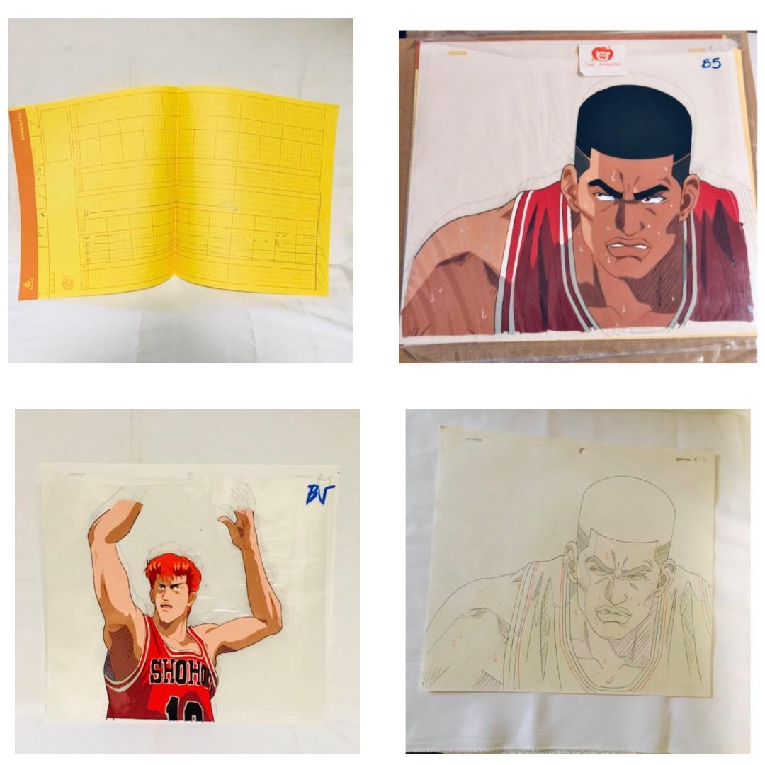 作画記録、撮影指定用紙有 セル画 スラムダンク 赤木（ゴリ） 桜木花道 セット