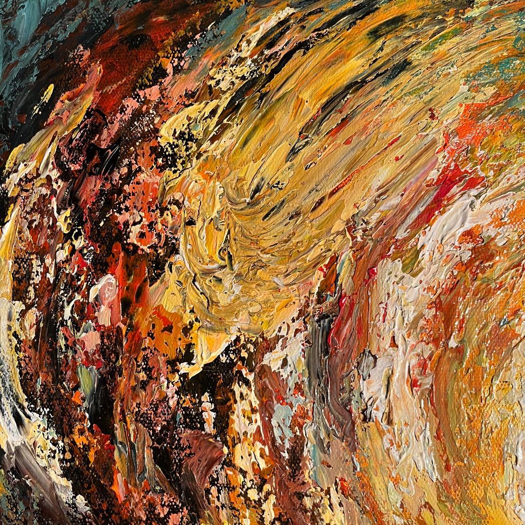 手書き油絵 抽象画 universe額付 絵画 インテリア 油彩画