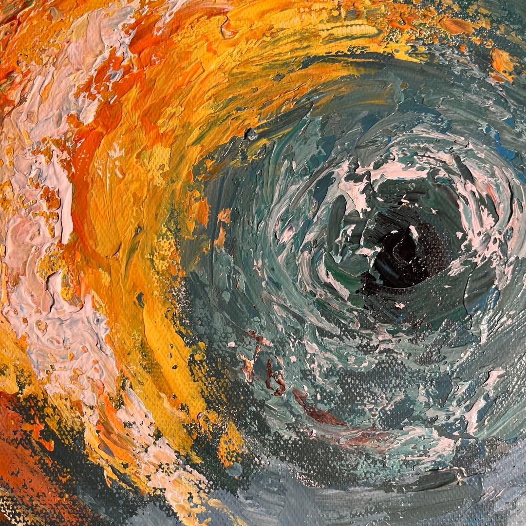 手書き油絵 抽象画 universe額付 絵画 インテリア 油彩画