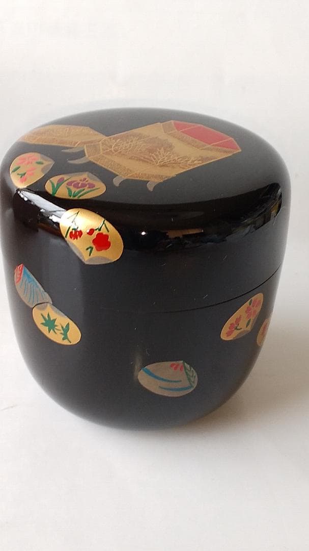 山中塗工房 冴 作 貝桶蒔絵 大棗 棗 共箱 共布 漆器 抹茶 茶道具 新品