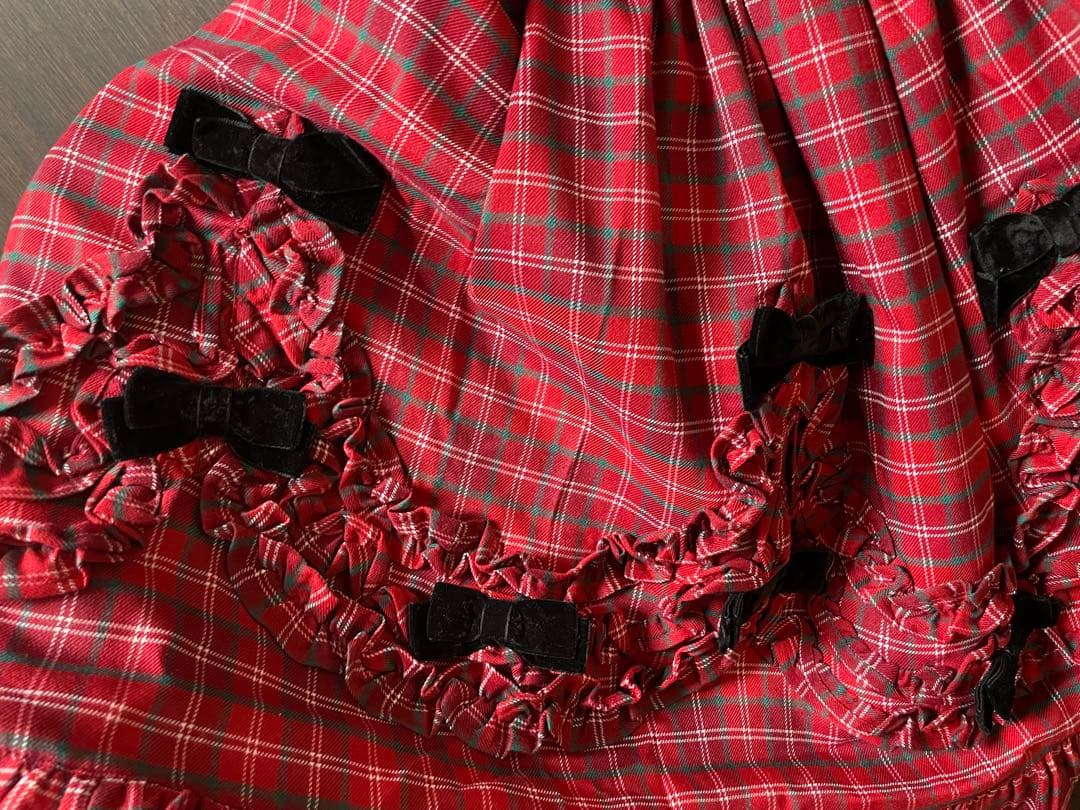 【Chalmiere】　タータンチェック　スカート　ワイン　新品　即購入可能