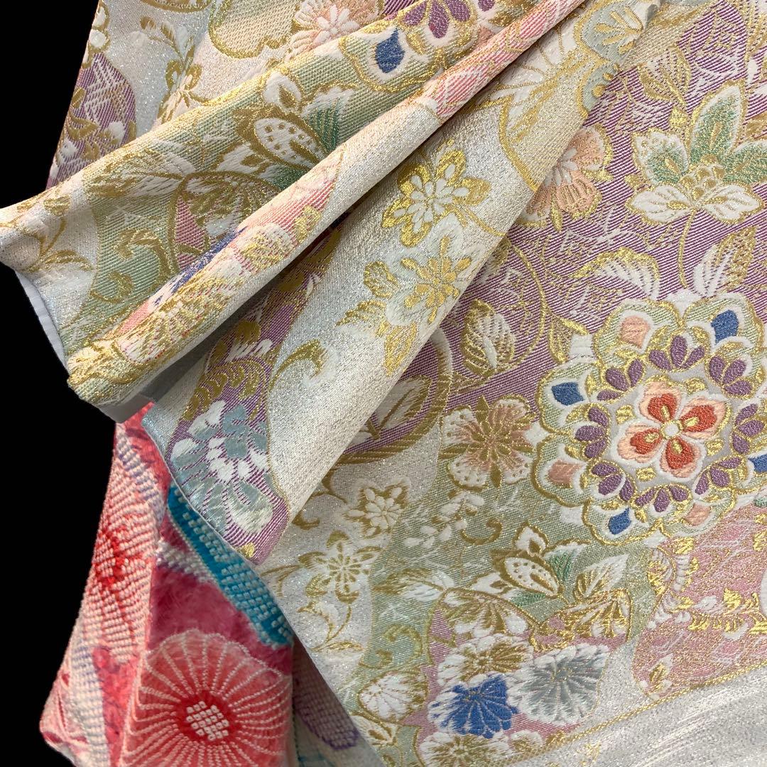 振袖フルセット■未使用■藤娘きぬたや■吉祥熨斗模様■総絞り■振袖一式