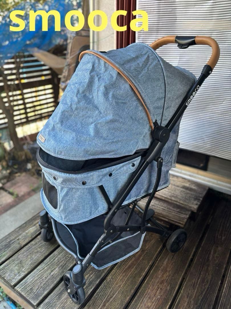 ペットパラダイスsmooca コンパクトペットカート 折り畳み デニム調