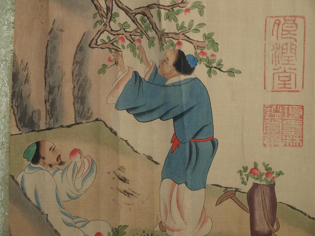 中国明時代の掛軸　黄道周作 激安骨董品　肉筆保証　保管品 BD432A11-6