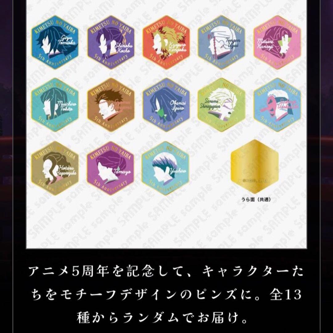 鬼滅の刃 伍周年記念 後夜祭 キャラクターモチーフピンズ 時透無一郎