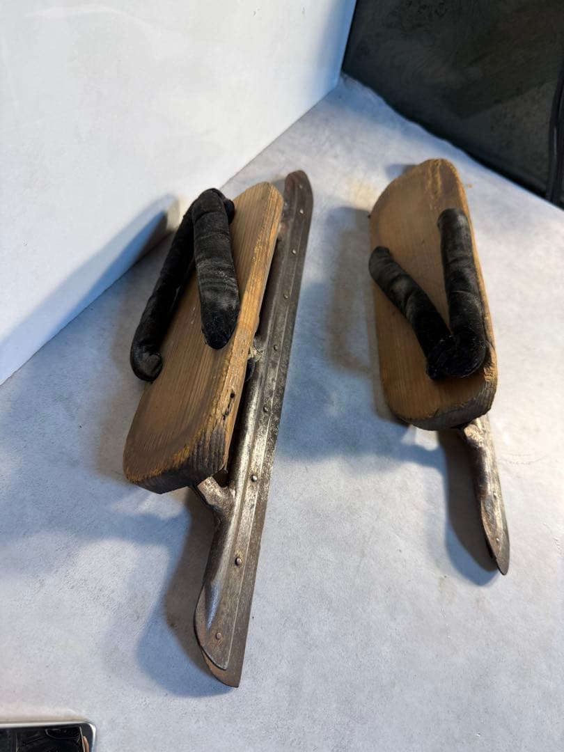 戦前 木製氷上下駄 スケート 民俗資料 古民具 博物館級