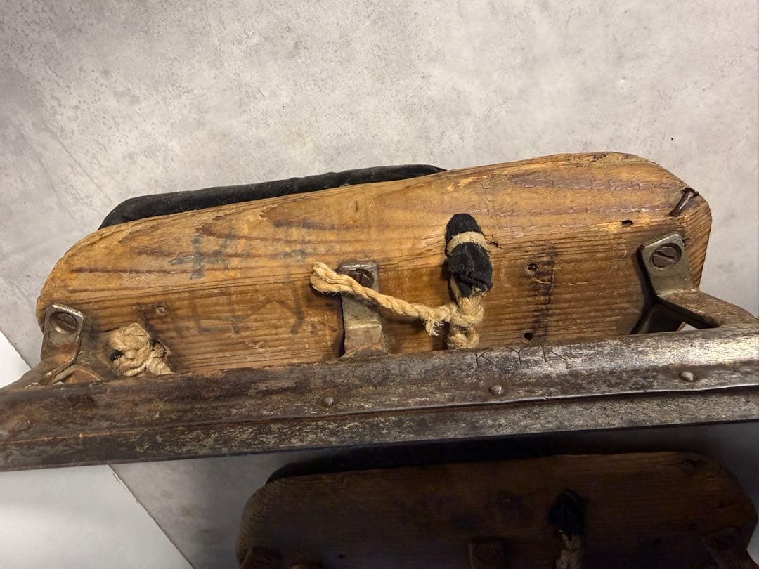 戦前 木製氷上下駄 スケート 民俗資料 古民具 博物館級